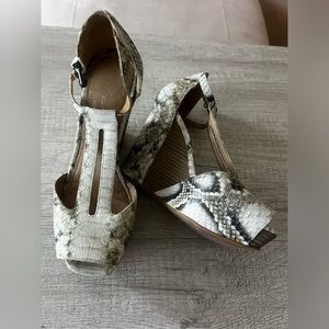 Kenneth Cole New York Snakeskin Wedges